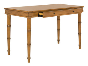 Safavieh Noely Modern Coastal Single Drawer Writing Desk With Bamboo-Inspired Frame For Stylish Workspaces Brown/Brown Handle DSK3500B