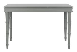 Safavieh Noely Modern Coastal Single Drawer Writing Desk With Bamboo-Inspired Frame For Stylish Workspaces Grey/Silver Handle DSK3500C
