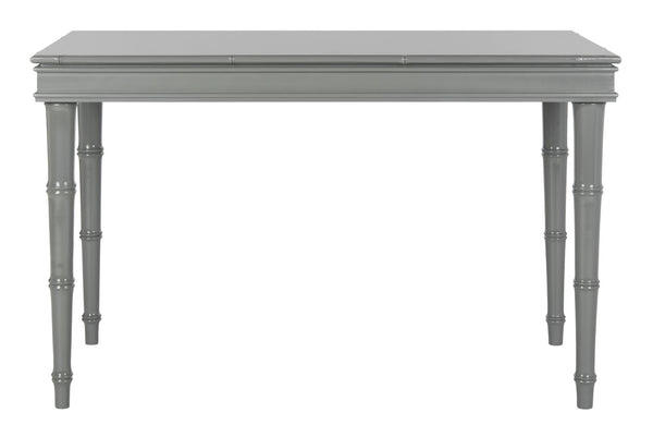 Safavieh Noely Modern Coastal Single Drawer Writing Desk With Bamboo-Inspired Frame For Stylish Workspaces Grey/Silver Handle DSK3500C