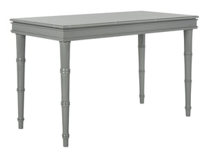 Safavieh Noely Modern Coastal Single Drawer Writing Desk With Bamboo-Inspired Frame For Stylish Workspaces Grey/Silver Handle DSK3500C