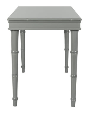 Safavieh Noely Modern Coastal Single Drawer Writing Desk With Bamboo-Inspired Frame For Stylish Workspaces Grey/Silver Handle DSK3500C