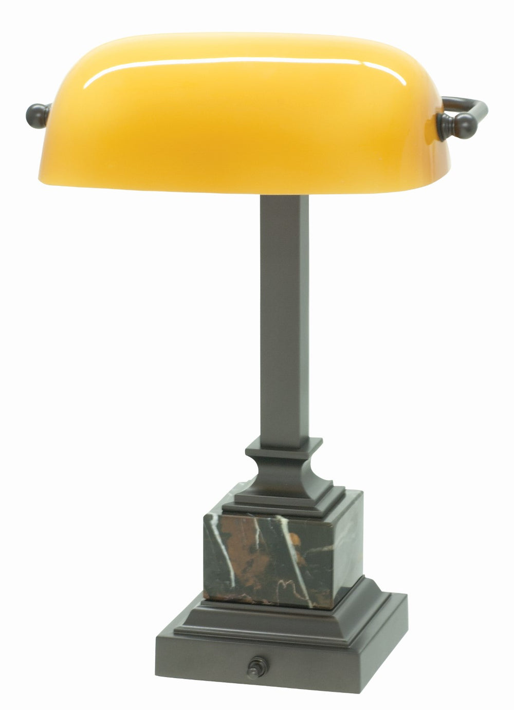 House Of Troy Shelburne Collection Elegant Brass & Green Glass Table Lamp - Hand Blown Artistry & Unique Design Mahogany Bronze Metal Dsk430-mb