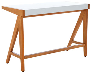 Safavieh Ripley Desk - Industrial Farmhouse Charm With A-Frame Design For Stylish Home Office Workspaces Oak/White DSK5001A