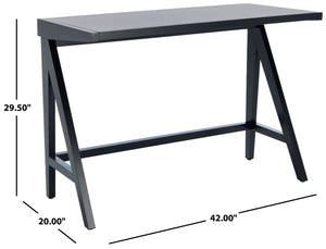 Safavieh Ripley Desk - Industrial Farmhouse Charm With A-Frame Design For Stylish Home Office Workspaces Black DSK5001B