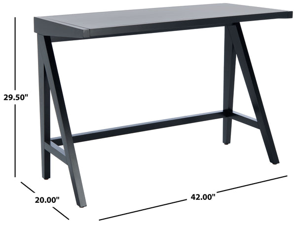 Safavieh Ripley Desk - Industrial Farmhouse Charm With A-Frame Design For Stylish Home Office Workspaces Black DSK5001B