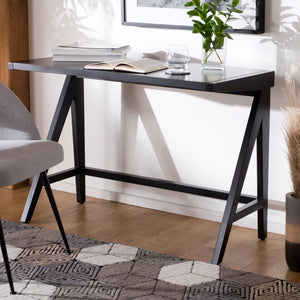 Safavieh Ripley Desk - Industrial Farmhouse Charm With A-Frame Design For Stylish Home Office Workspaces Black DSK5001B