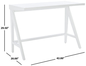 Safavieh Ripley Desk - Industrial Farmhouse Charm With A-Frame Design For Stylish Home Office Workspaces White DSK5001C