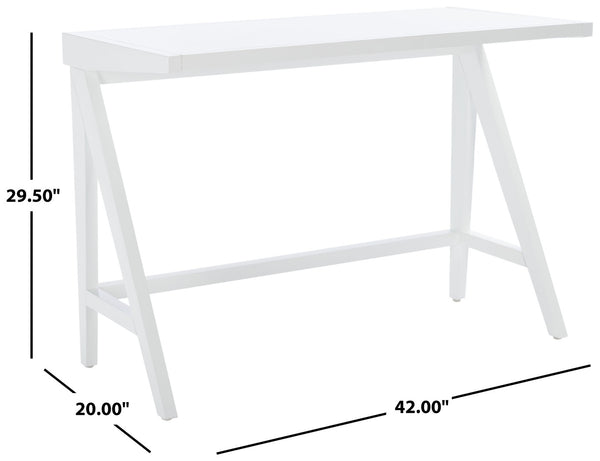 Safavieh Ripley Desk - Industrial Farmhouse Charm With A-Frame Design For Stylish Home Office Workspaces White DSK5001C