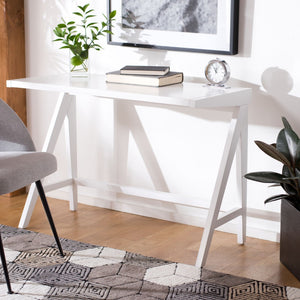 Safavieh Ripley Desk - Industrial Farmhouse Charm With A-Frame Design For Stylish Home Office Workspaces White DSK5001C