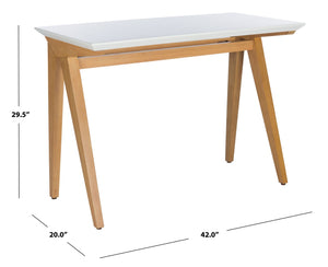 Safavieh Reid Desk - Elegant A-Frame Workspace With Farmhouse Charm And Industrial Style For Every Interior Oak/White DSK5002A