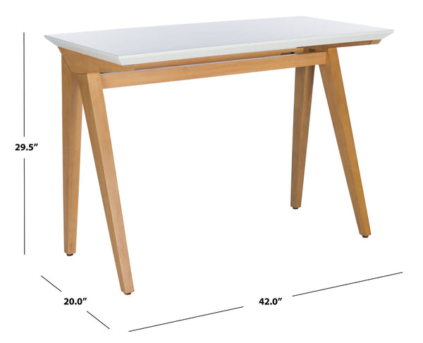 Safavieh Reid Desk - Elegant A-Frame Workspace With Farmhouse Charm And Industrial Style For Every Interior Oak/White DSK5002A