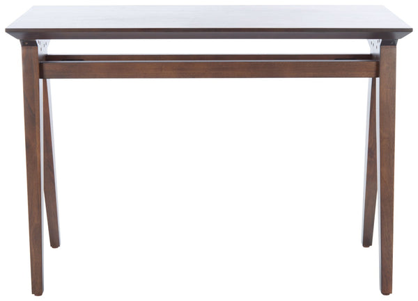 Safavieh Reid Desk - Elegant A-Frame Workspace With Farmhouse Charm And Industrial Style For Every Interior Walnut DSK5002B