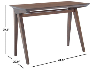 Safavieh Reid Desk - Elegant A-Frame Workspace With Farmhouse Charm And Industrial Style For Every Interior Walnut DSK5002B