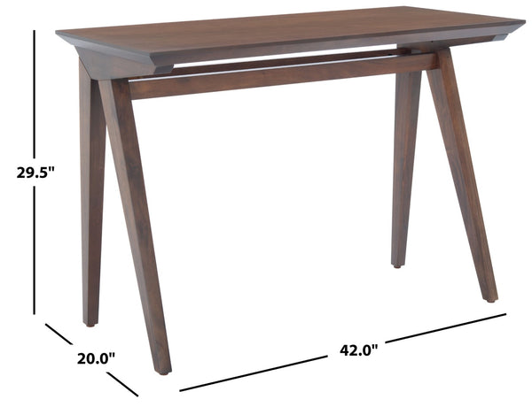 Safavieh Reid Desk - Elegant A-Frame Workspace With Farmhouse Charm And Industrial Style For Every Interior Walnut DSK5002B