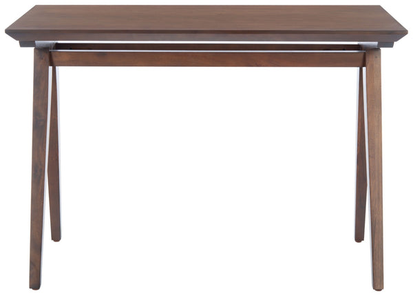 Safavieh Reid Desk - Elegant A-Frame Workspace With Farmhouse Charm And Industrial Style For Every Interior Walnut DSK5002B