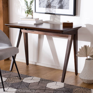 Safavieh Reid Desk - Elegant A-Frame Workspace With Farmhouse Charm And Industrial Style For Every Interior Walnut DSK5002B