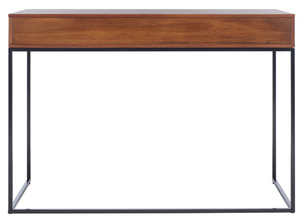 Safavieh Alric Desk - Modern Industrial Home Office Solution With Walnut Finish & Dual Drawer Storage DSK5003A