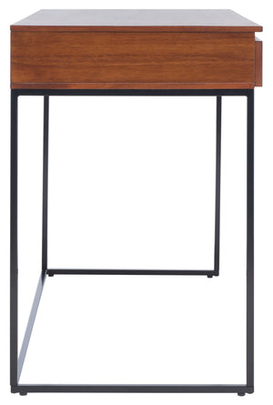 Safavieh Alric Desk - Modern Industrial Home Office Solution With Walnut Finish & Dual Drawer Storage DSK5003A