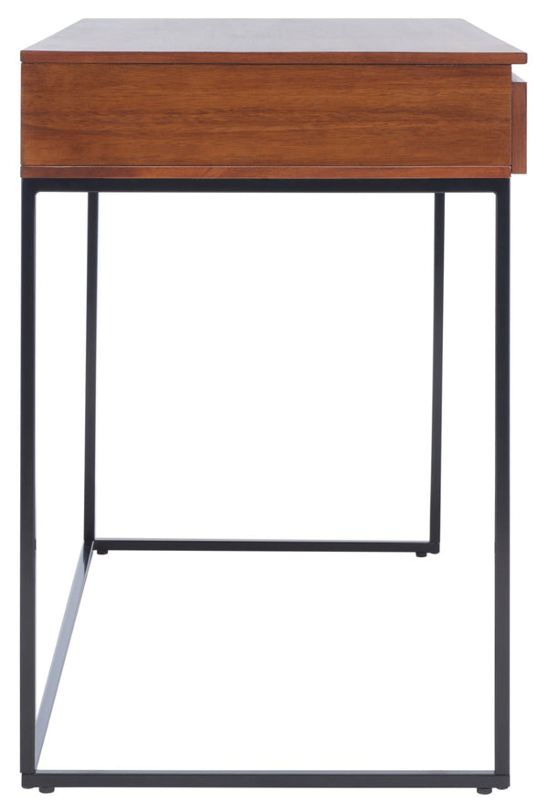 Safavieh Alric Desk - Modern Industrial Home Office Solution With Walnut Finish & Dual Drawer Storage DSK5003A
