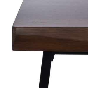 Safavieh Bernhart Desk - Mid-Century Modern Workspace With Walnut Surface & Angled Black Legs For Style & Function DSK5004A