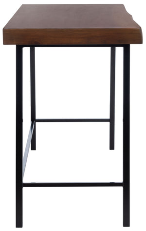 Safavieh Bernhart Desk - Mid-Century Modern Workspace With Walnut Surface & Angled Black Legs For Style & Function DSK5004A