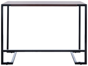Safavieh Calloway Desk - Stylish Compact Workspace In Warm Walnut & Black Frame With Greek-Key Accents! DSK5005A