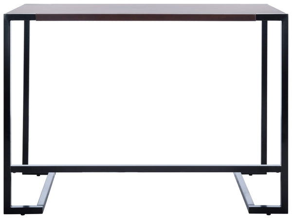 Safavieh Calloway Desk - Stylish Compact Workspace In Warm Walnut & Black Frame With Greek-Key Accents! DSK5005A