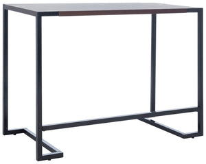 Safavieh Calloway Desk - Stylish Compact Workspace In Warm Walnut & Black Frame With Greek-Key Accents! DSK5005A