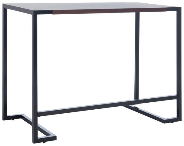 Safavieh Calloway Desk - Stylish Compact Workspace In Warm Walnut & Black Frame With Greek-Key Accents! DSK5005A