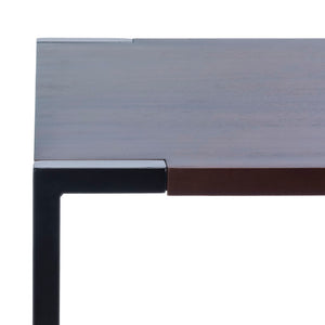 Safavieh Calloway Desk - Stylish Compact Workspace In Warm Walnut & Black Frame With Greek-Key Accents! DSK5005A
