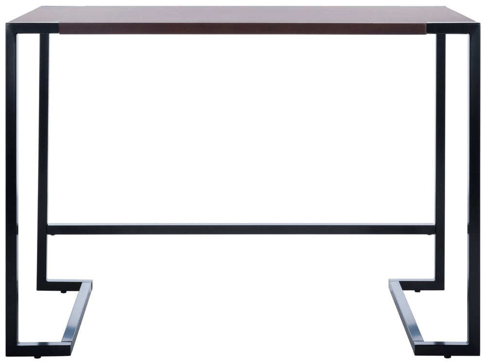 Safavieh Calloway Desk - Stylish Compact Workspace In Warm Walnut & Black Frame With Greek-Key Accents! DSK5005A
