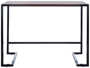 Safavieh Calloway Desk - Stylish Compact Workspace In Warm Walnut & Black Frame With Greek-Key Accents! DSK5005A
