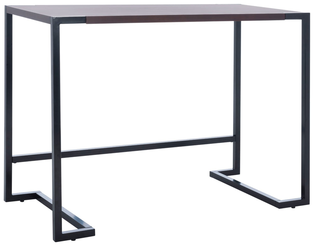 Safavieh Calloway Desk - Stylish Compact Workspace In Warm Walnut & Black Frame With Greek-Key Accents! DSK5005A