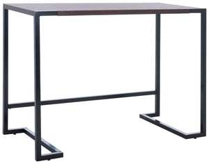 Safavieh Calloway Desk - Stylish Compact Workspace In Warm Walnut & Black Frame With Greek-Key Accents! DSK5005A