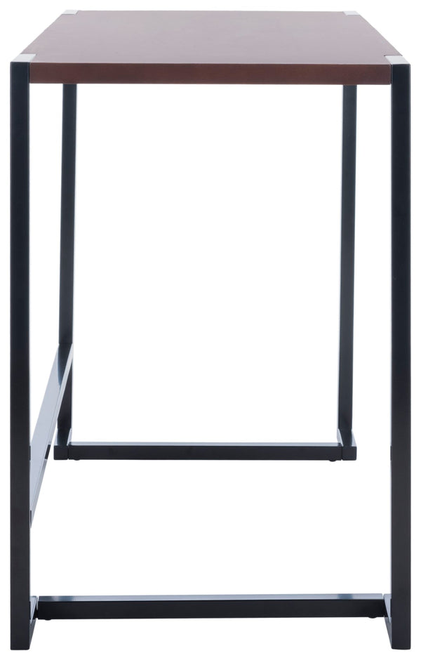 Safavieh Calloway Desk - Stylish Compact Workspace In Warm Walnut & Black Frame With Greek-Key Accents! DSK5005A