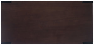 Safavieh Calloway Desk - Stylish Compact Workspace In Warm Walnut & Black Frame With Greek-Key Accents! DSK5005A