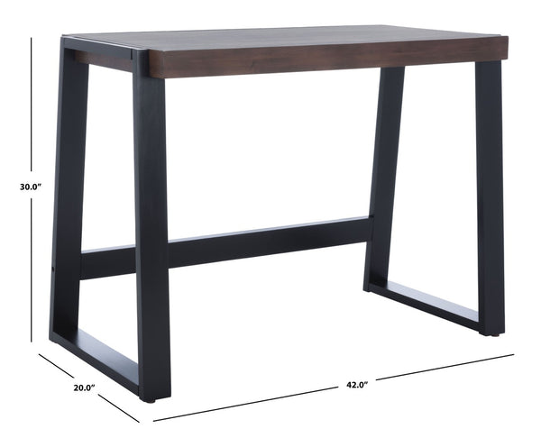 Safavieh Dennings Desk - Stylish Mid-Century Industrial Design With Walnut And Black Finish, Ideal For Workspaces DSK5006A