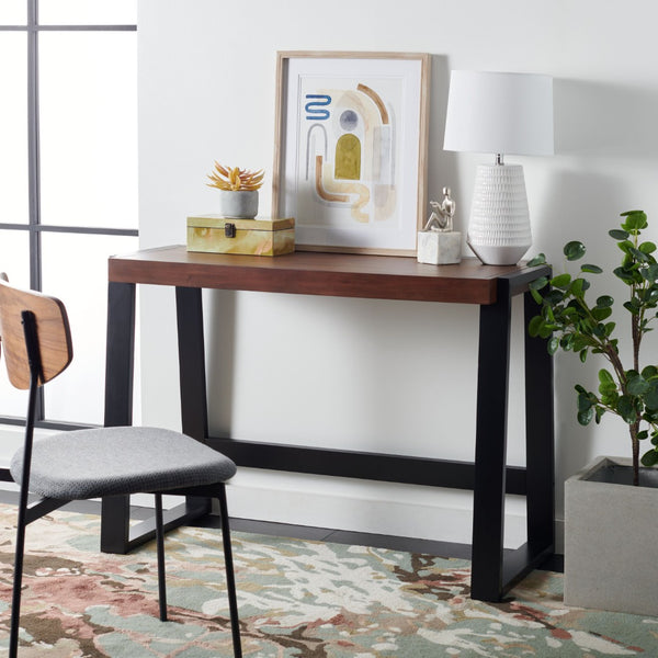 Safavieh Dennings Desk - Stylish Mid-Century Industrial Design With Walnut And Black Finish, Ideal For Workspaces DSK5006A