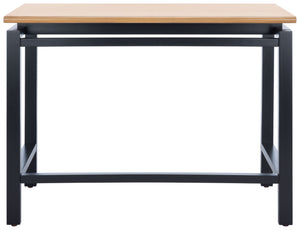 Safavieh Embry Desk - Mid-Century Modern Workspace With Warm Walnut Finish & Urban-Industrial Black Base DSK5007A