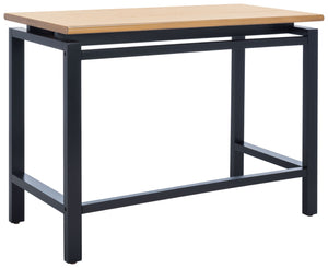 Safavieh Embry Desk - Mid-Century Modern Workspace With Warm Walnut Finish & Urban-Industrial Black Base DSK5007A