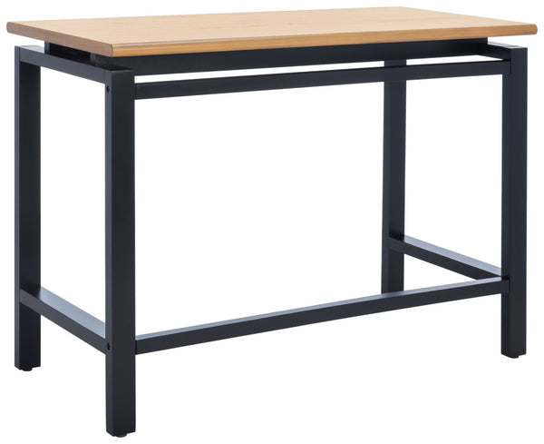 Safavieh Embry Desk - Mid-Century Modern Workspace With Warm Walnut Finish & Urban-Industrial Black Base DSK5007A