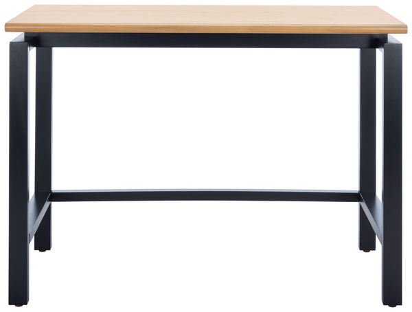 Safavieh Embry Desk - Mid-Century Modern Workspace With Warm Walnut Finish & Urban-Industrial Black Base DSK5007A