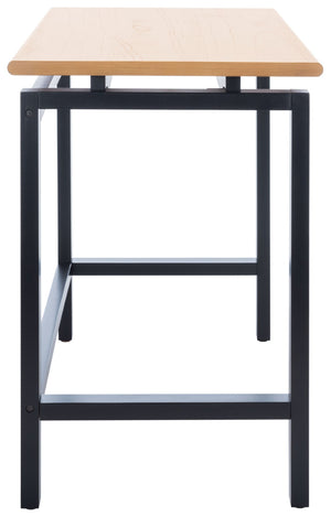Safavieh Embry Desk - Mid-Century Modern Workspace With Warm Walnut Finish & Urban-Industrial Black Base DSK5007A