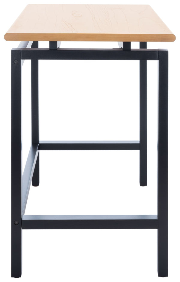 Safavieh Embry Desk - Mid-Century Modern Workspace With Warm Walnut Finish & Urban-Industrial Black Base DSK5007A