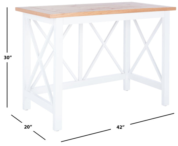 Safavieh Freyr Desk - Charming Farmhouse Style With X-Shaped Accents For Home Office & Compact Spaces DSK5008A