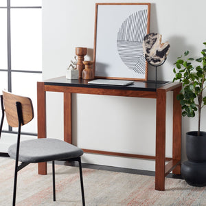Safavieh Halleck Desk - Industrial-Chic Minimalist Design With Black And Brown Two-Tone Finish For Home Office DSK5010A