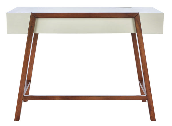Safavieh Marwood Desk - Mid-Century Modern Compact Workspace With Walnut Frame & White Top For Any Room DSK5012A