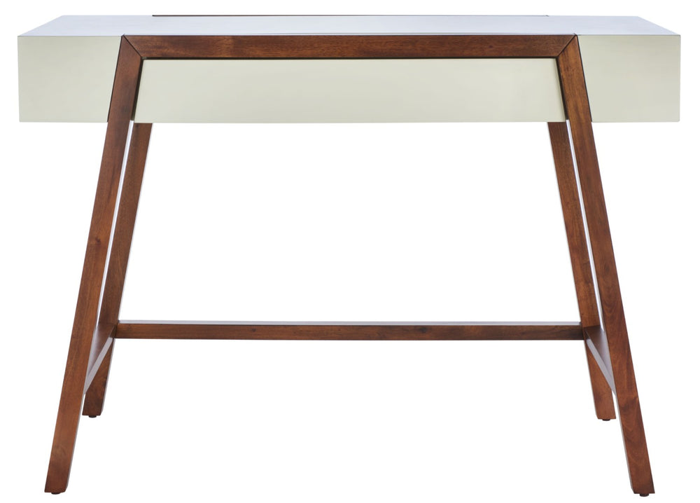 Safavieh Marwood Desk - Mid-Century Modern Compact Workspace With Walnut Frame & White Top For Any Room DSK5012A