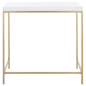 Safavieh Cass Desk - Modern Minimalist White & Gold Accent Table For Stylish Home Offices And Workspaces DSK5015A