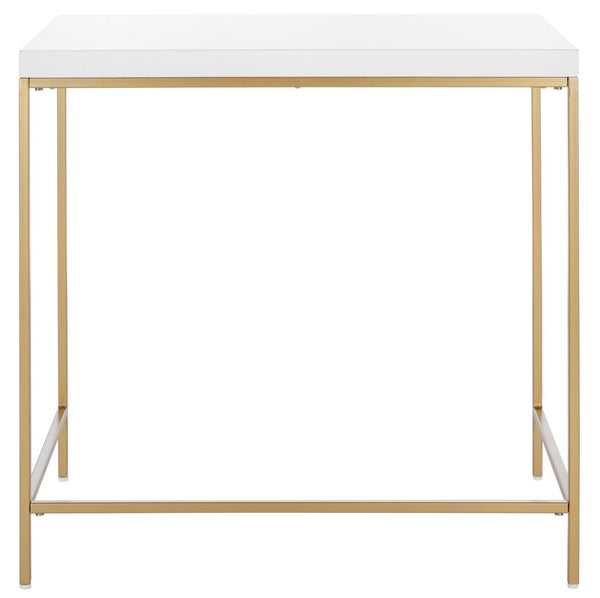 Safavieh Cass Desk - Modern Minimalist White & Gold Accent Table For Stylish Home Offices And Workspaces DSK5015A
